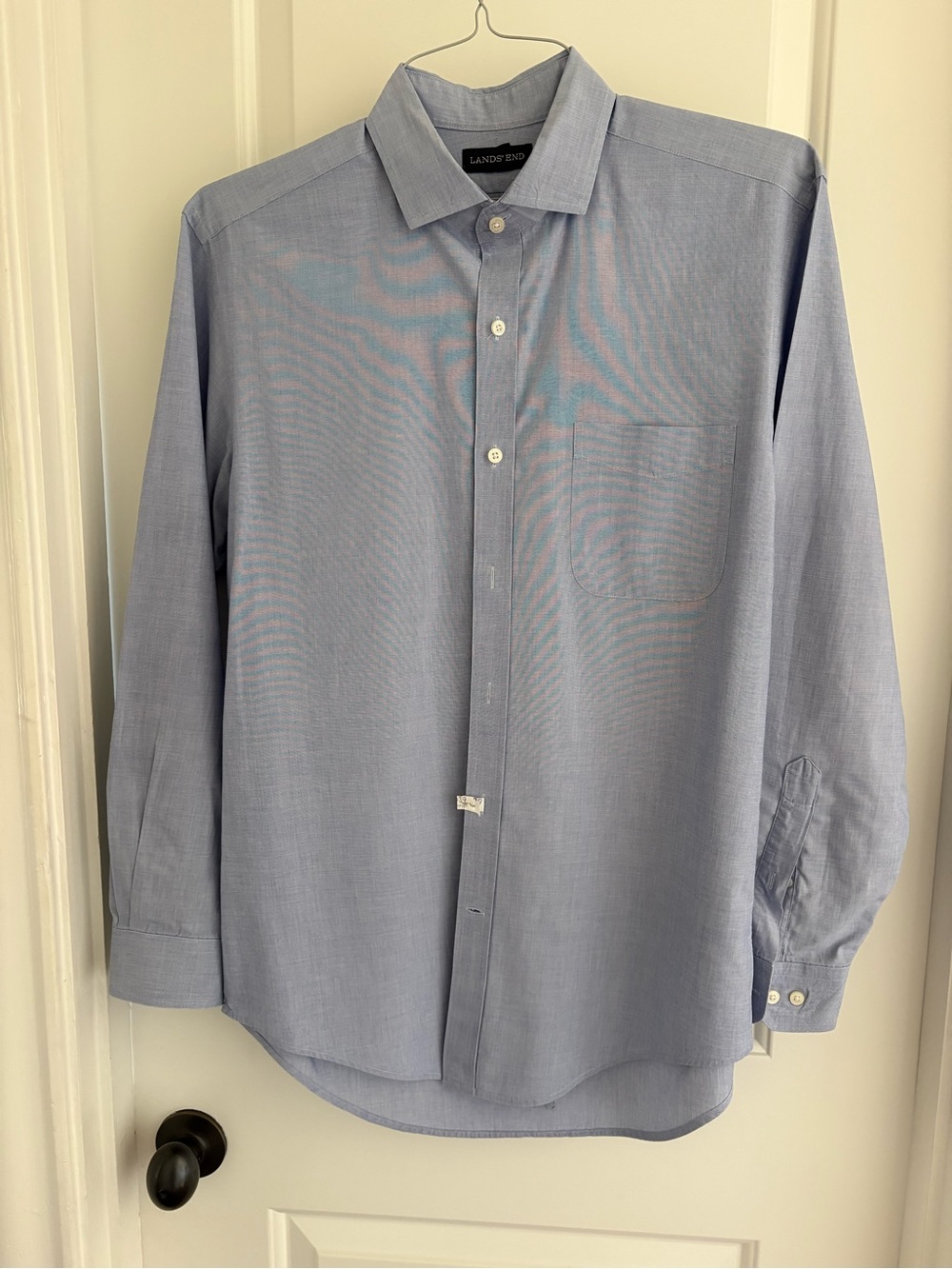 Lands' End Men's Light Blue Long-Sleeve Button-Down Dress Shirt
